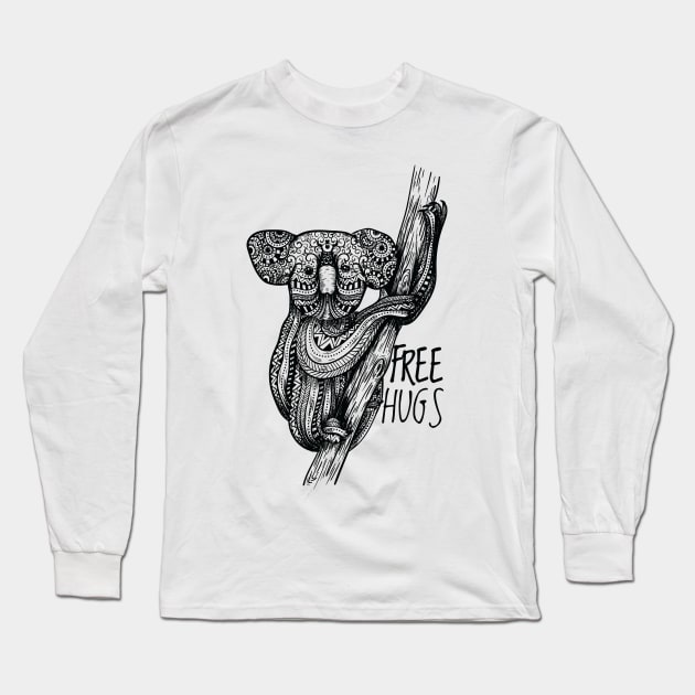 koala bear free hugs Long Sleeve T-Shirt by madeinchorley